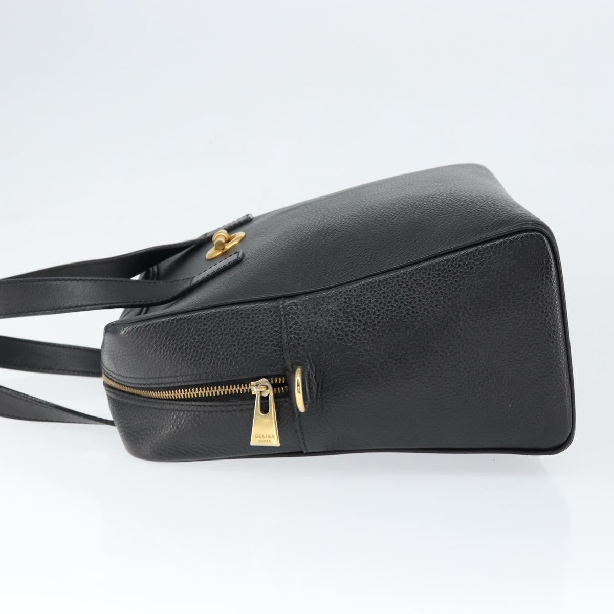 Celine Handbag Leather Black Leather Handbag (Authentic  )