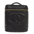 Chanel Vintage Timeless Cosmetic Case Caviar Black Leather Handbag ( )