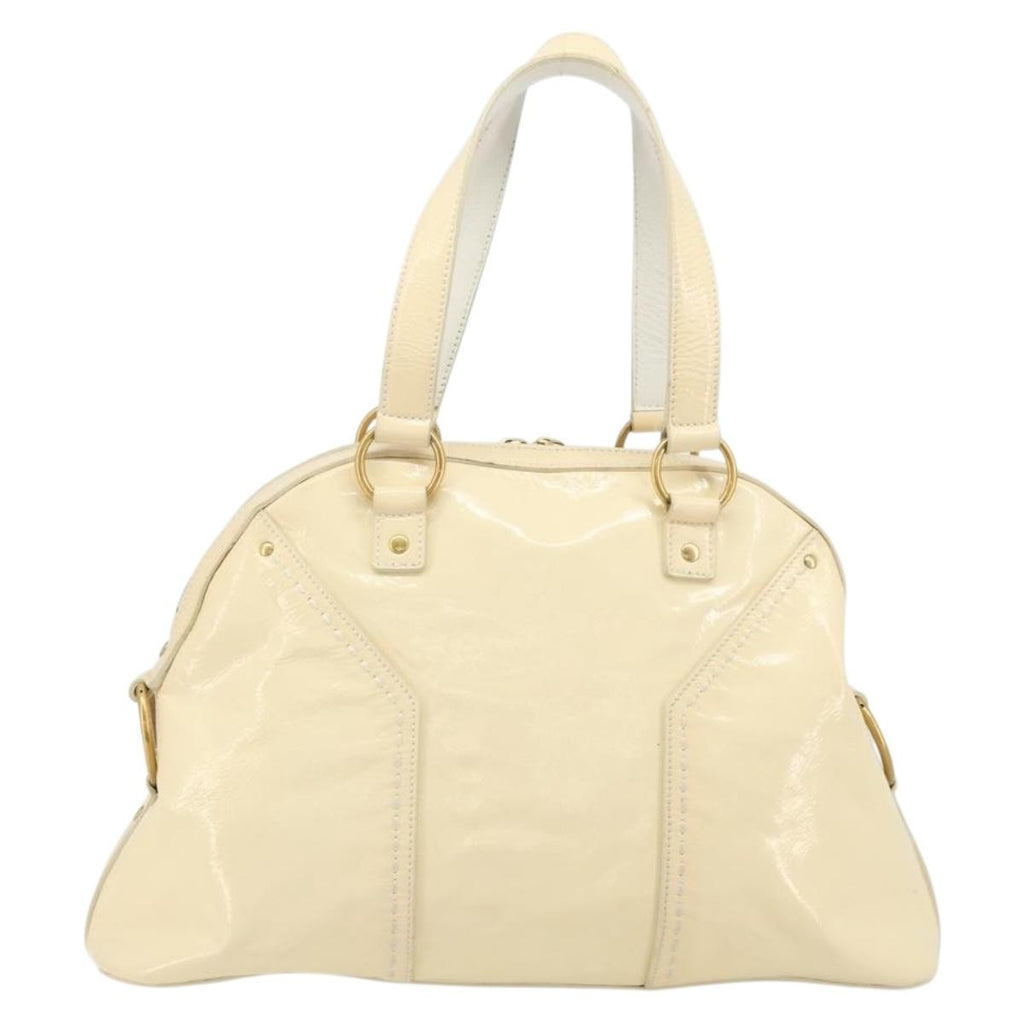 Saint Laurent Muse Shoulder Bag Leather White Patent_Leather Handbag ( )