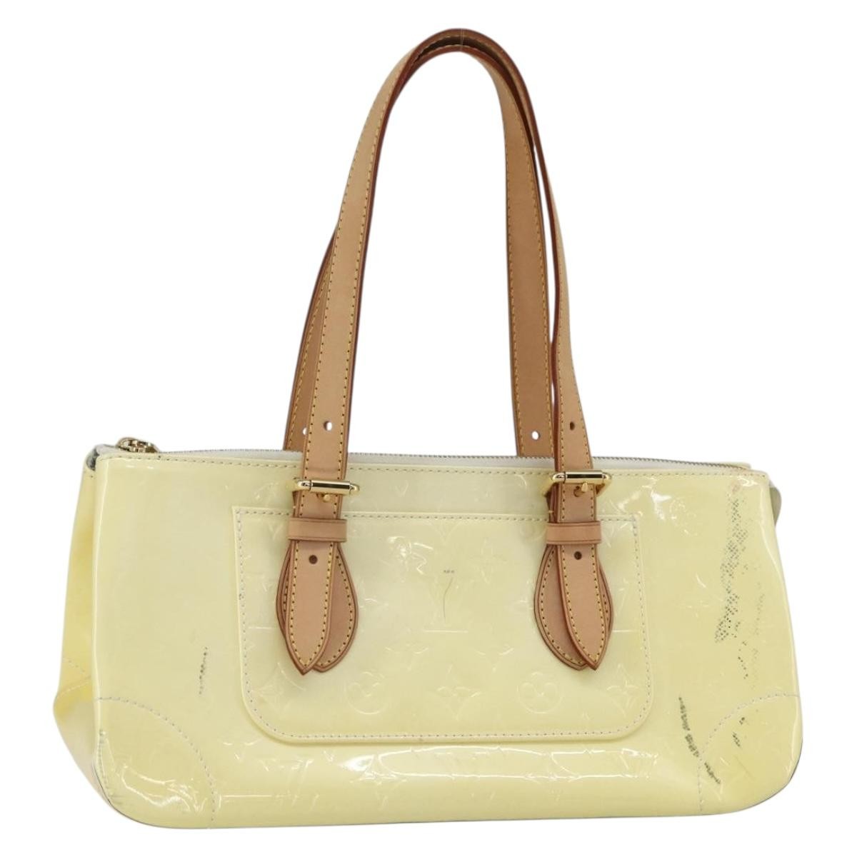 Louis Vuitton Rosewood Avenue Handbag Monogram Vernis Yellow Patent_Leather Handbag (Authentic  )