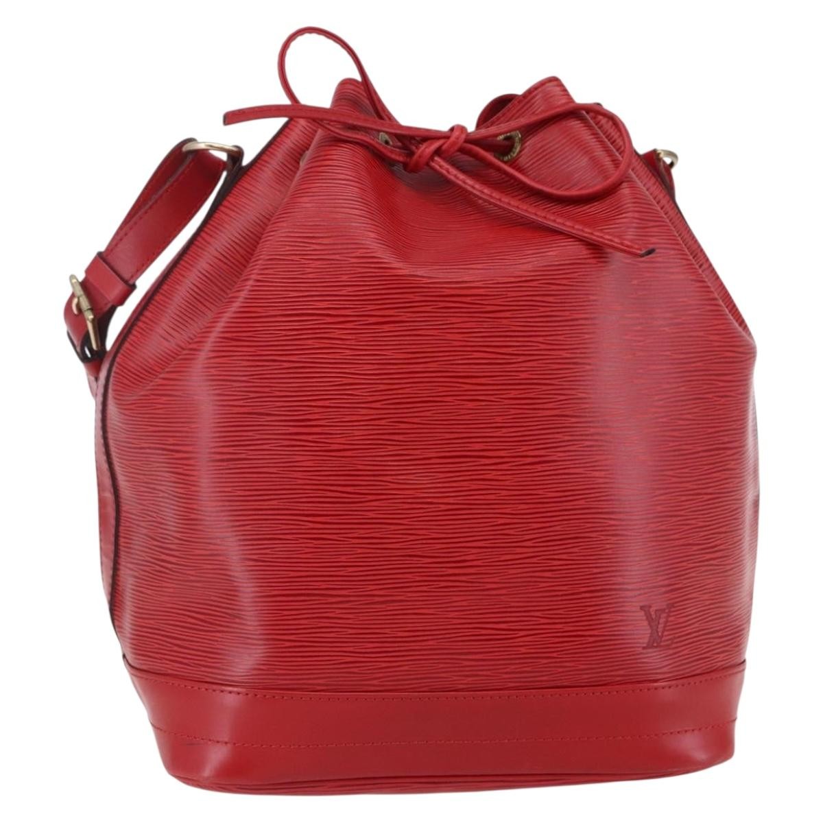 Louis Vuitton Noe Handbag Epi Leather Red Leather Bag (Authentic  )