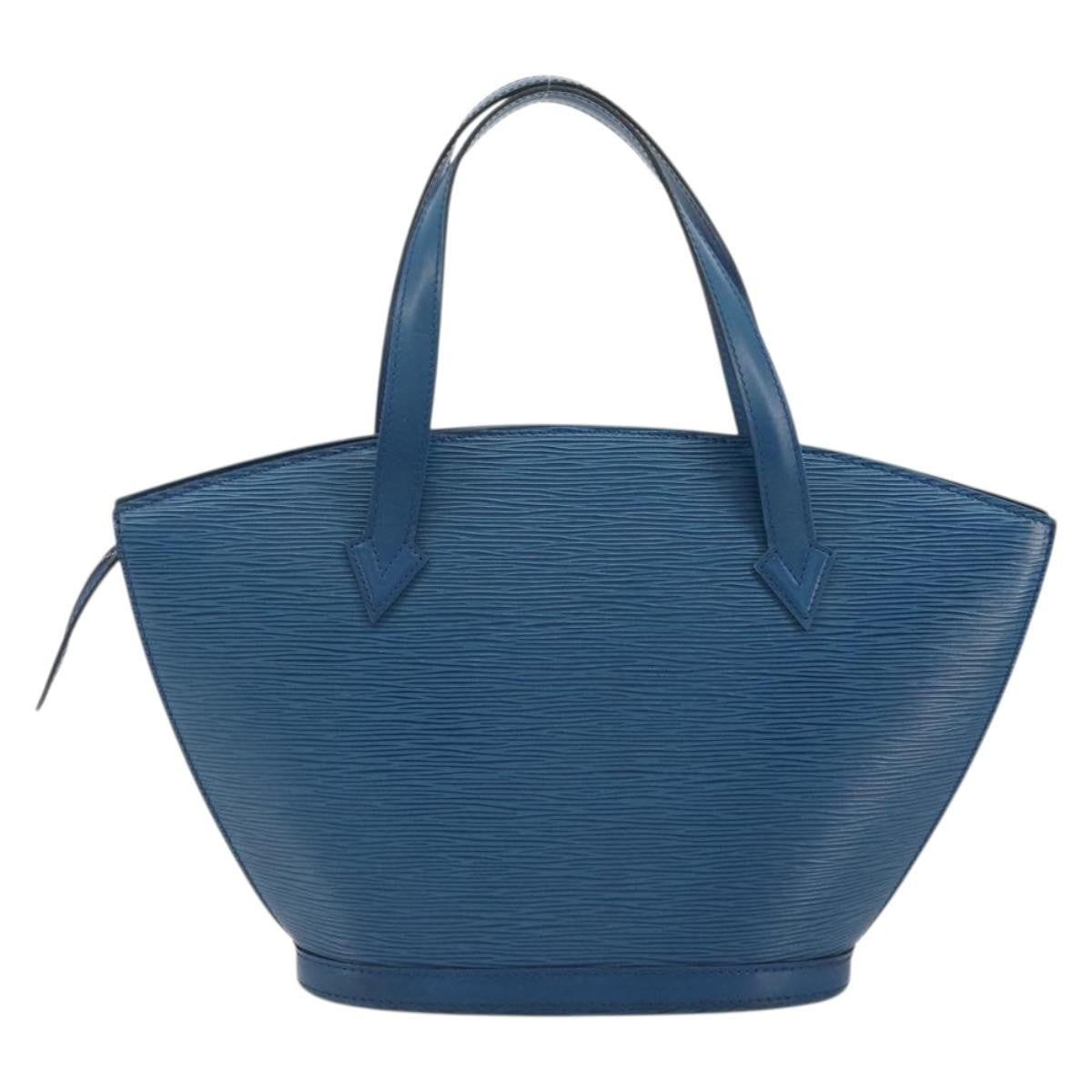 Louis Vuitton Saint Jacques Handbag Epi Leather Blue Leather Handbag (Authentic  )