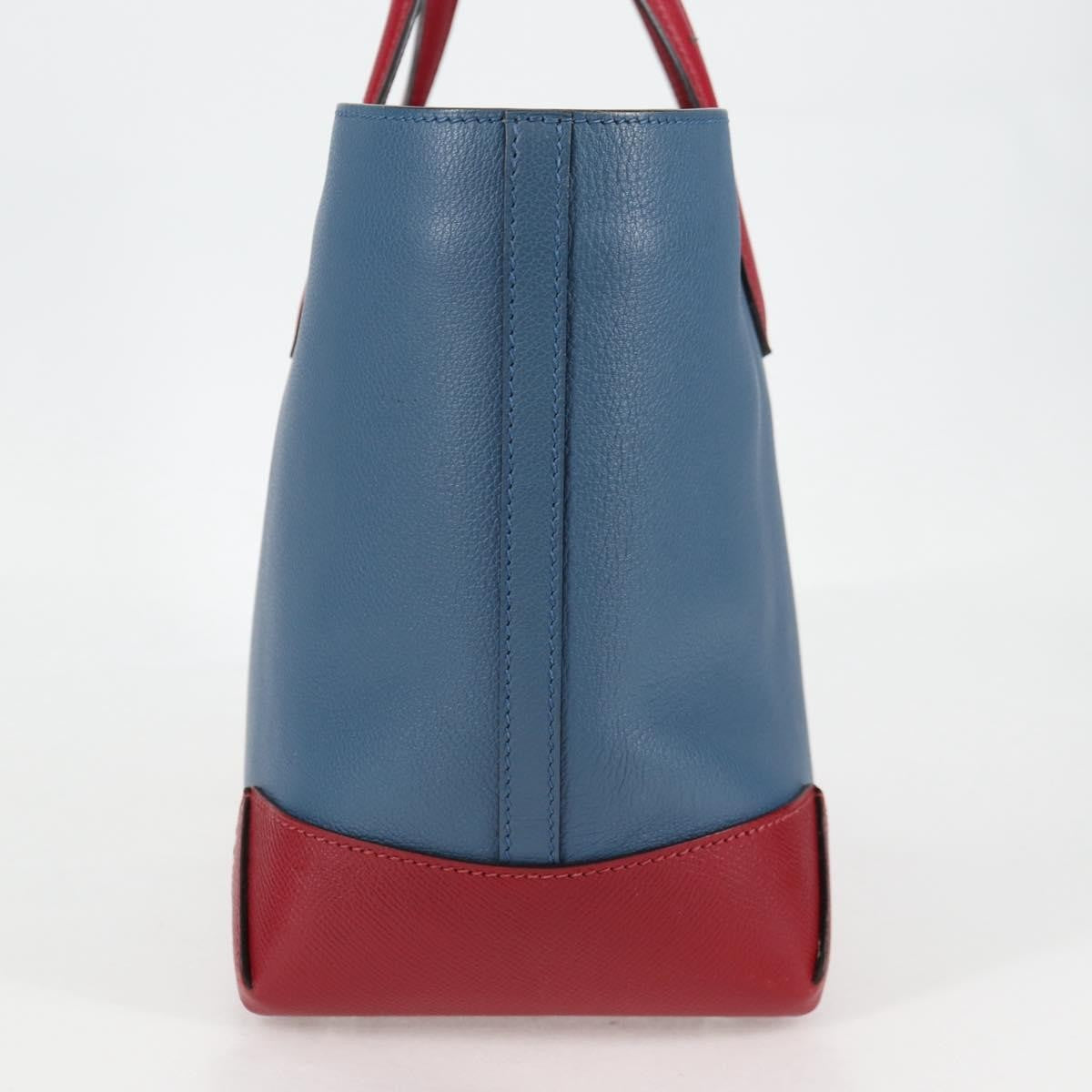 Hermes Maxibox Cabas Evercolor With Epsom Blue Leather Bag (Authentic  )