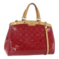 Louis Vuitton Brea Handbag Monogram Vernis Red Patent_Leather Handbag (Authentic  )