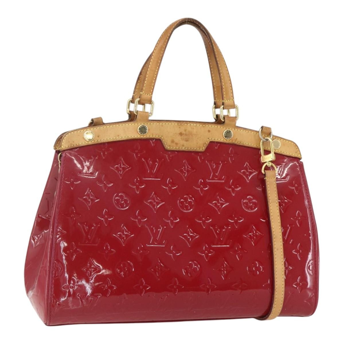 Louis Vuitton Brea Handbag Monogram Vernis Red Patent_Leather Handbag (Authentic  )