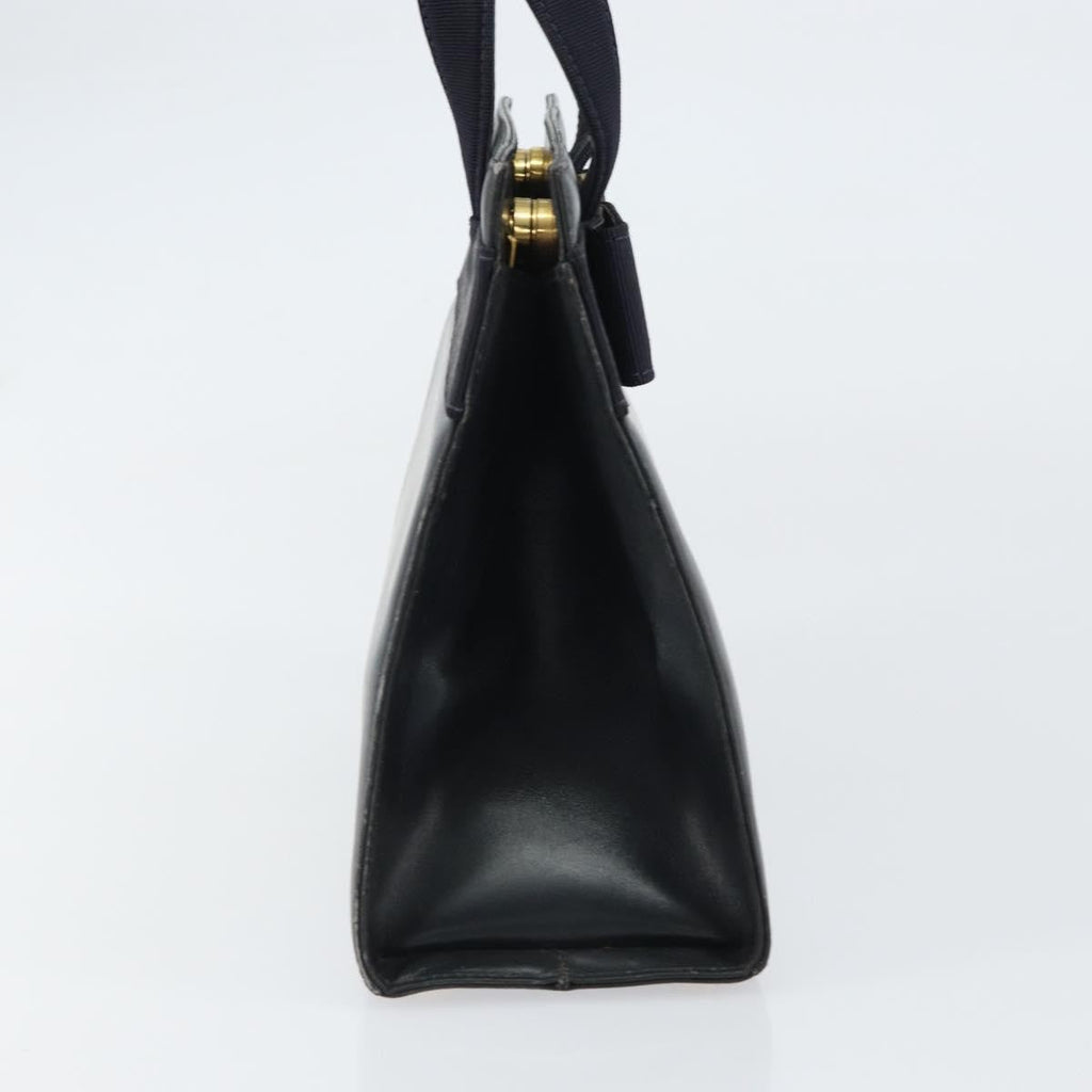 Salvatore Ferragamo Convertible Vara Bow Tote Leather Navy Leather Handbag (Authentic  )