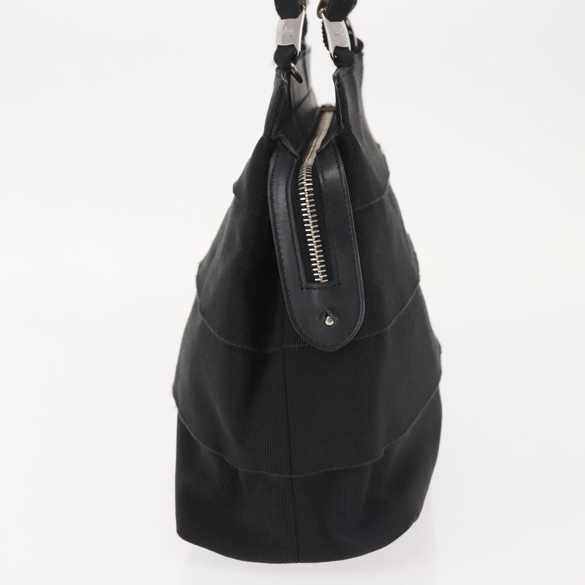 Salvatore Ferragamo Vala Handbag Canvas Black Canvas Handbag (Authentic  )
