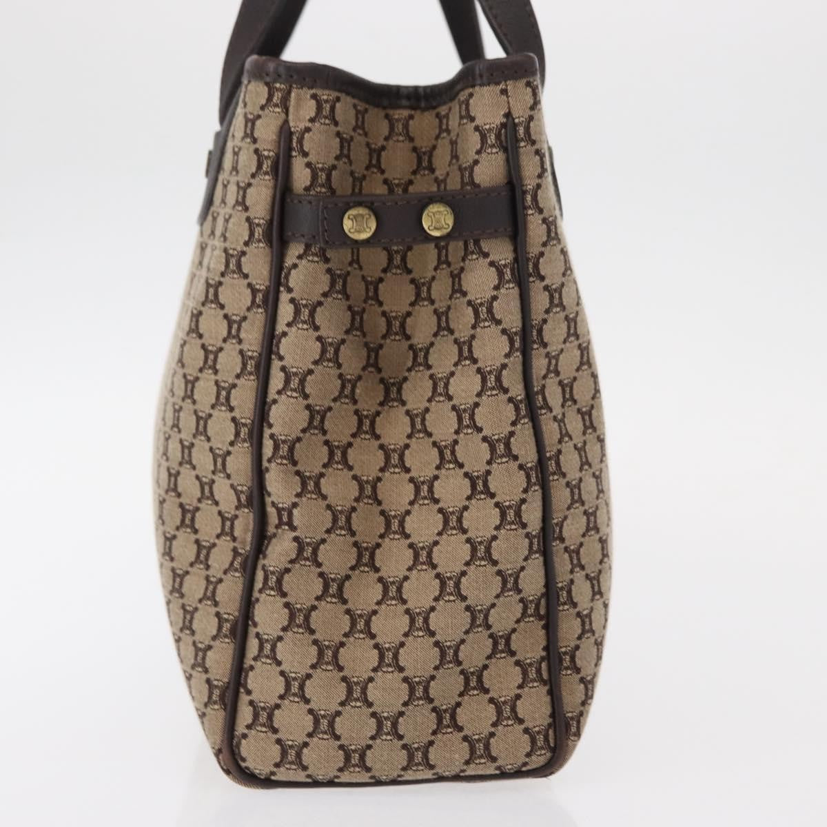 Celine Vintage Macadam Handbag Canvas Beige Canvas Handbag (Authentic  )