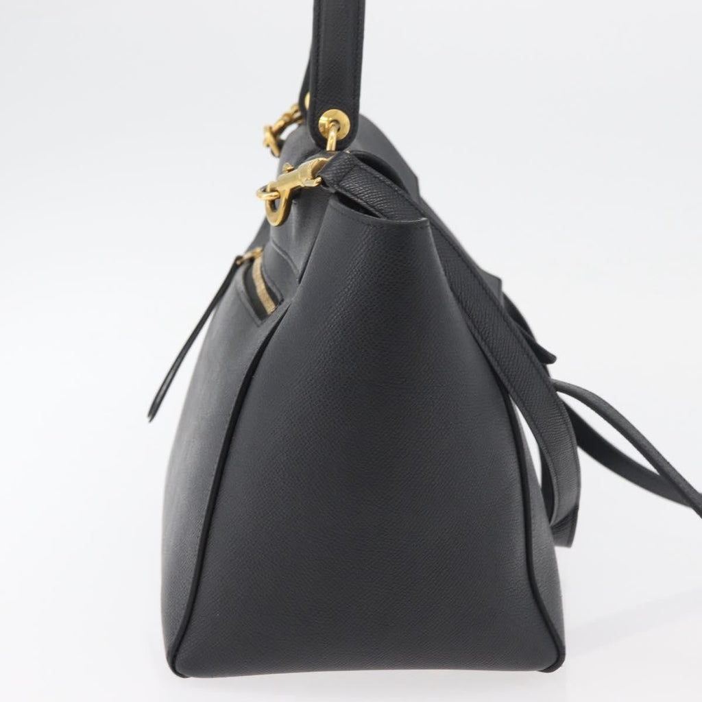 Celine Belt Bag Textured Leather Black Leather Handbag ( )
