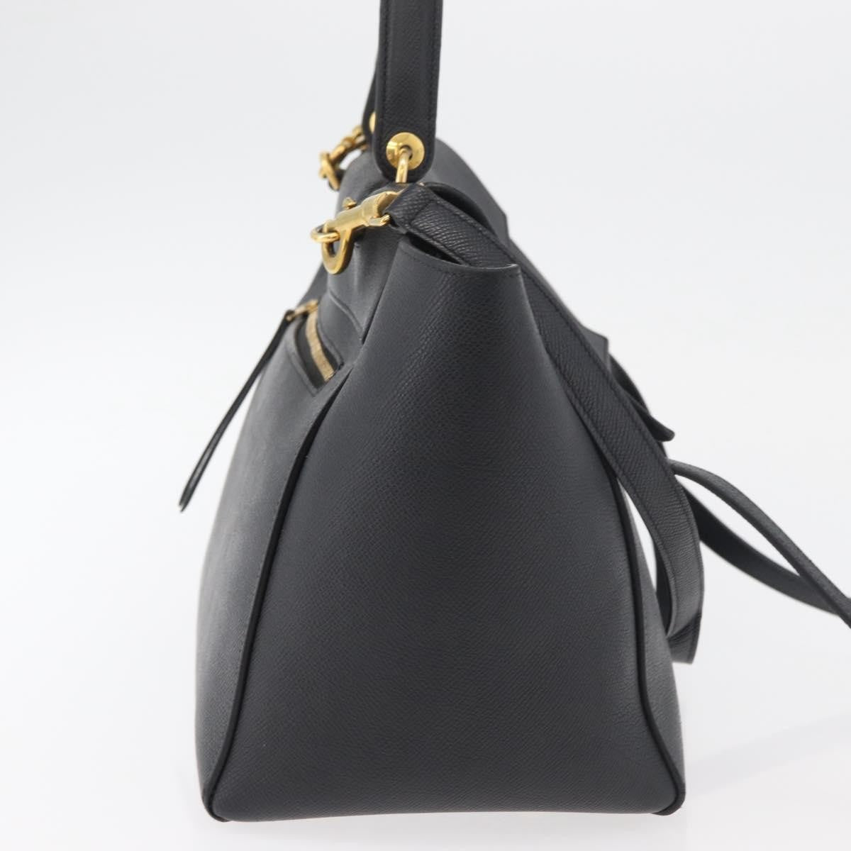 Celine Belt Bag Textured Leather Black Leather Handbag ( )