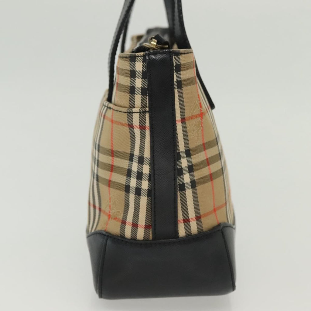 Burberry Nova Handbag Check Pattern Beige Canvas Bag (Authentic  )
