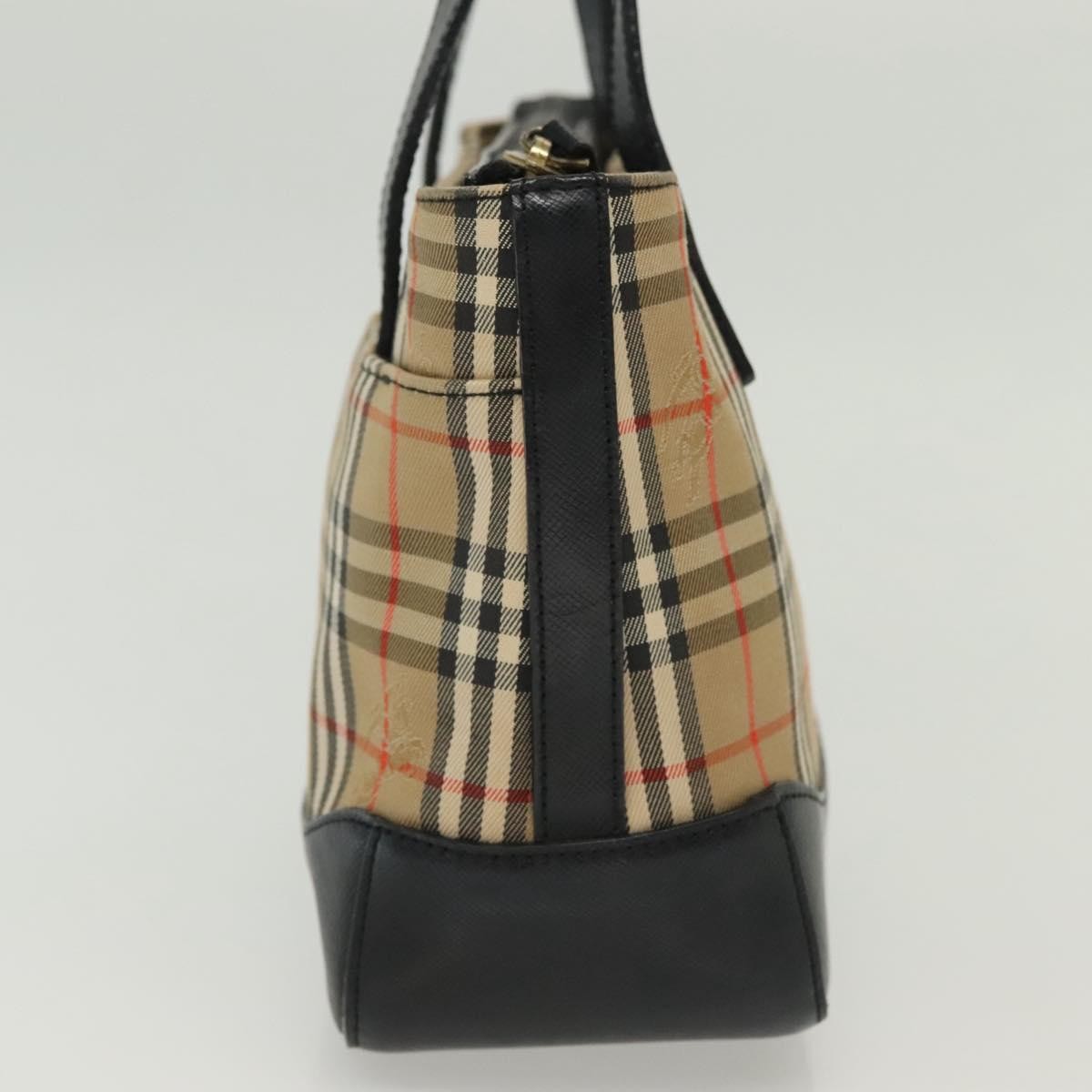 Burberry Nova Handbag Check Pattern Beige Canvas Bag (Authentic  )