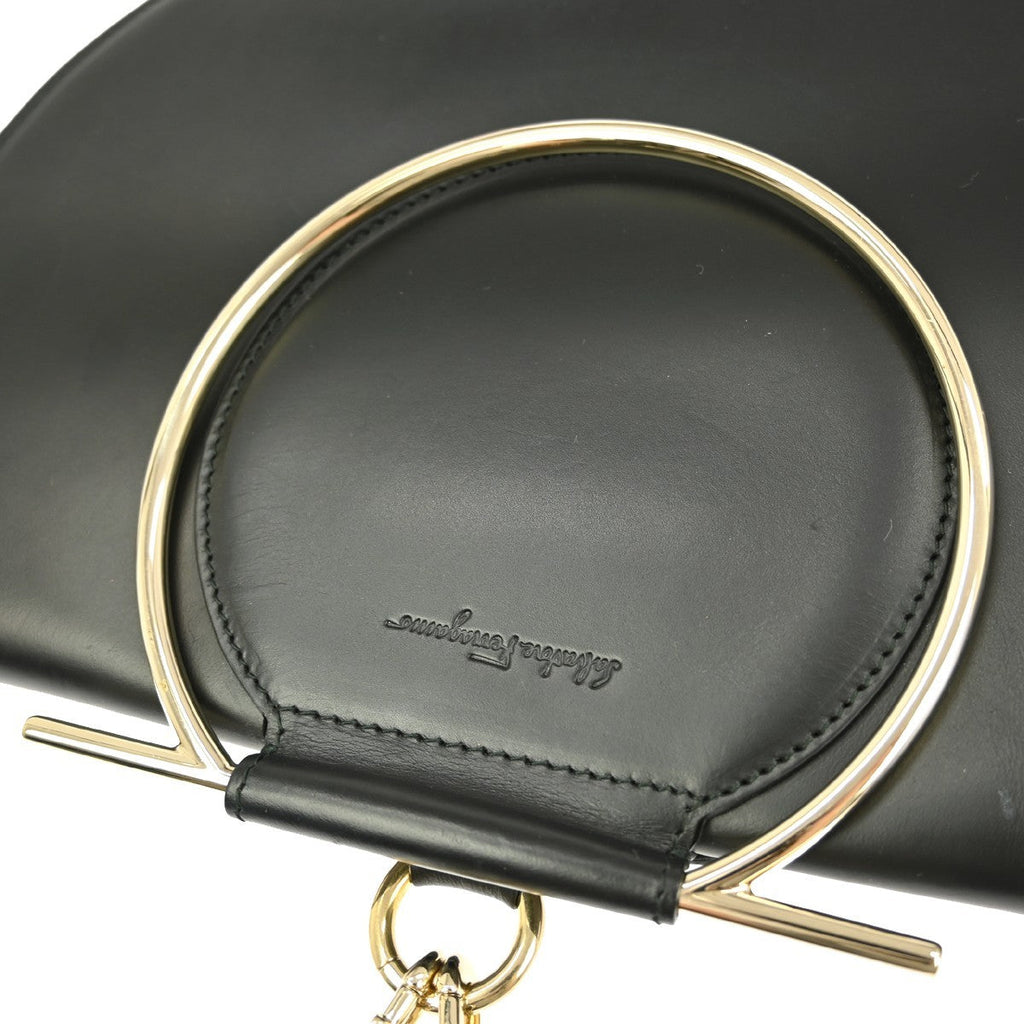 Salvatore Ferragamo Daphne Shoulder Bag Leather Black Leather Handbag ( )