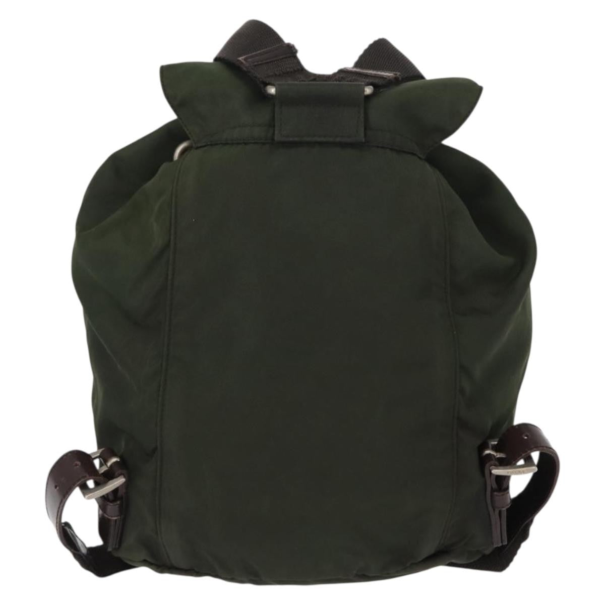 Prada Front Pocket Backpack Tessuto Khaki Nylon Backpack Bag (Authentic  )