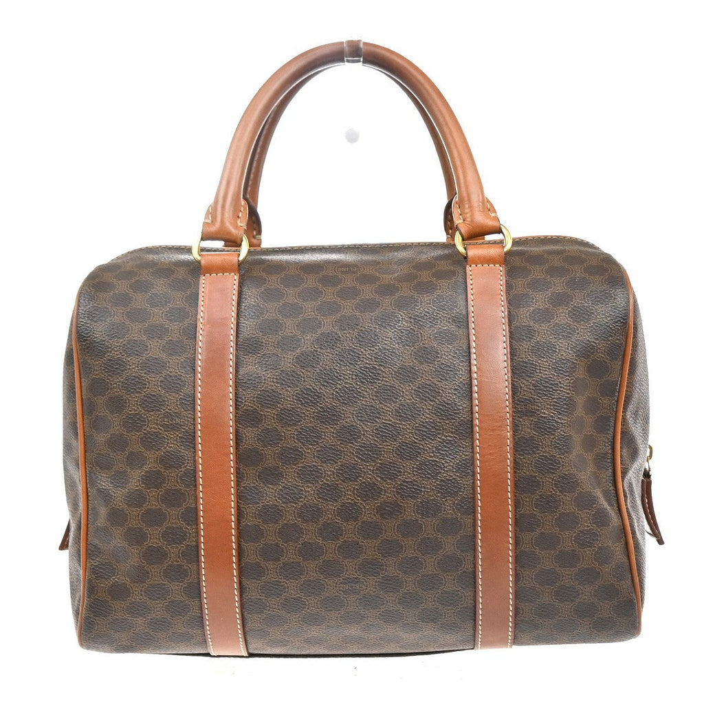 Celine Macadam Handbag Macadam With Leather Brown Pvc Handbag (Authentic  )