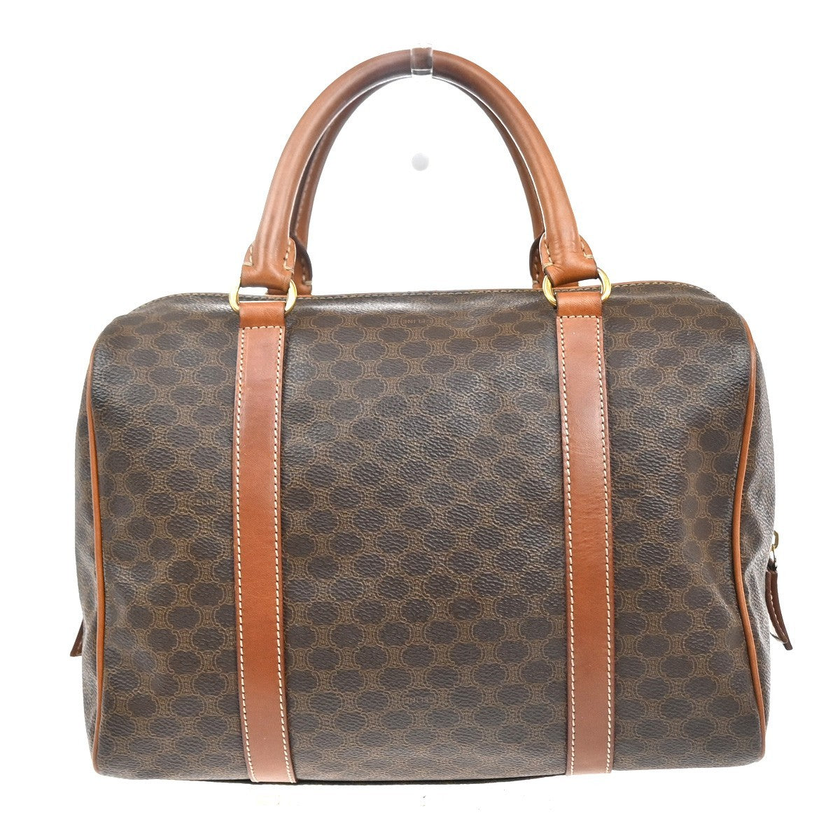Celine Macadam Handbag Macadam With Leather Brown Pvc Handbag (Authentic  )