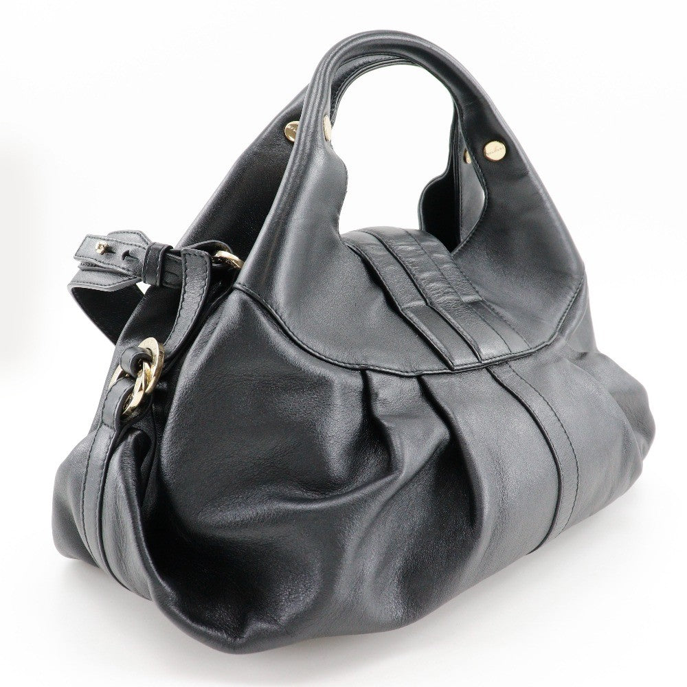 Bvlgari Chandra Hobo Leather Black Leather Handbag (Authentic  )