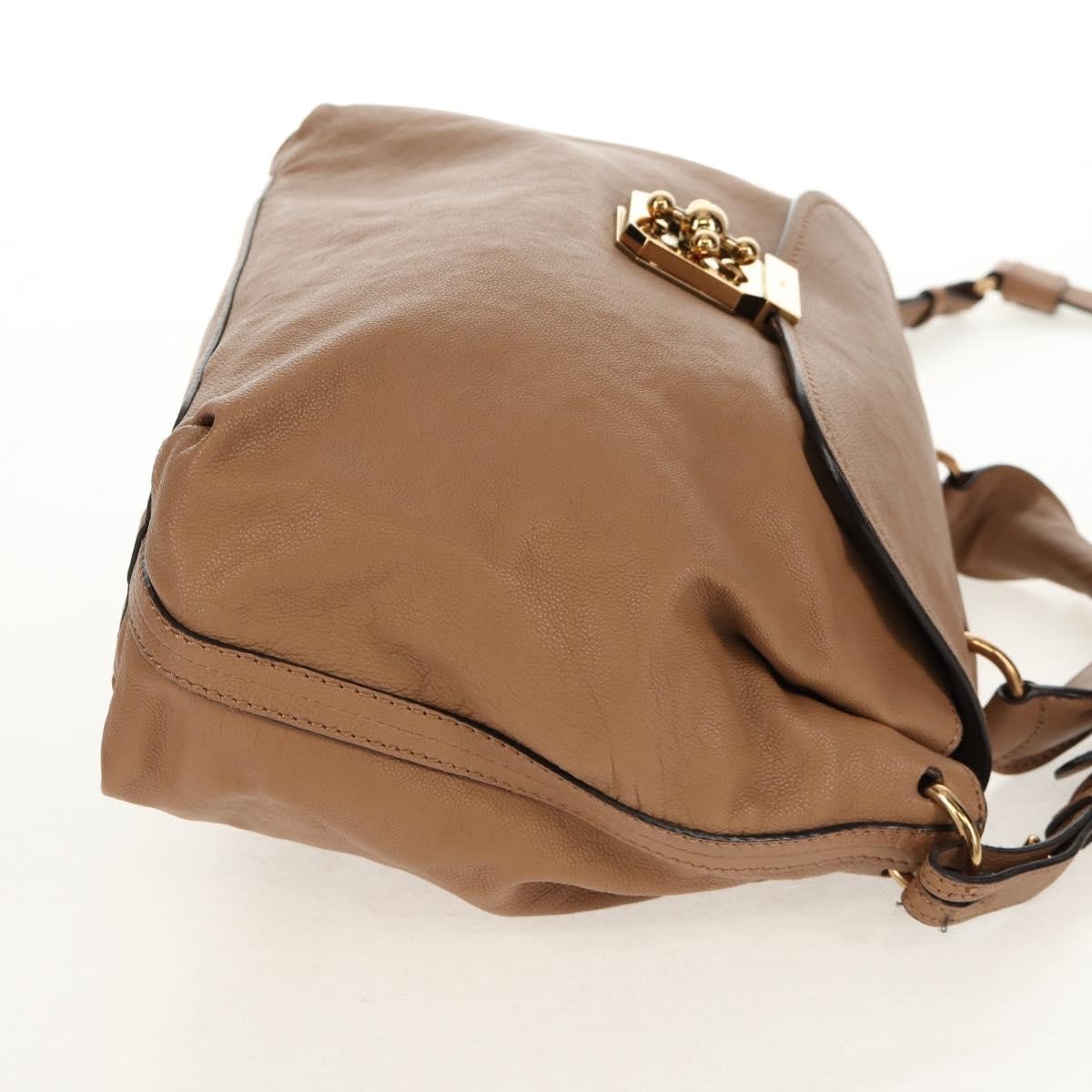 Chloe Elsie Convertible Satchel Leather Beige Leather Handbag (Authentic  )