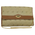 Christian Dior Vintage Honeycomb Chain Canvas Beige Canvas Bag (Authentic  )
