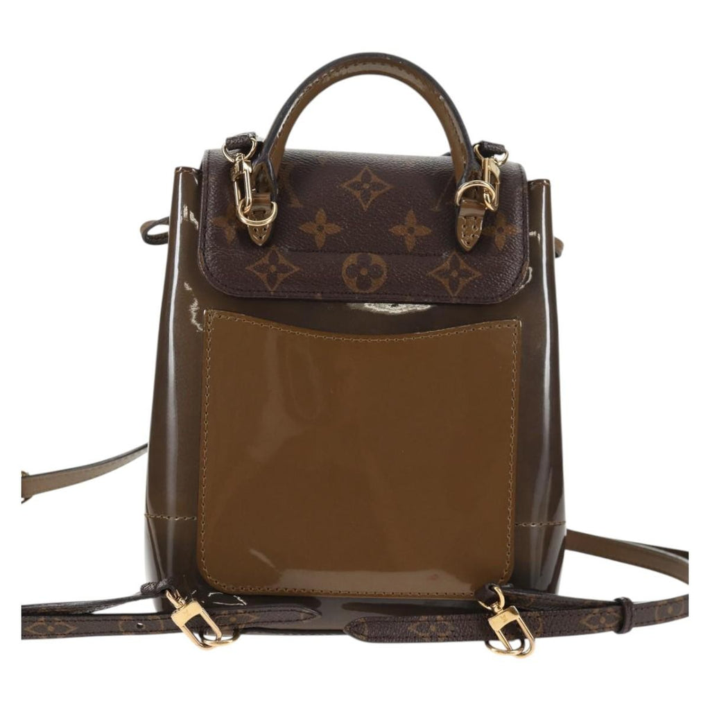 Louis Vuitton Hot Springs Backpack Vernis With Monogram Canvas Khaki Canvas Backpack Bag (Authentic  )