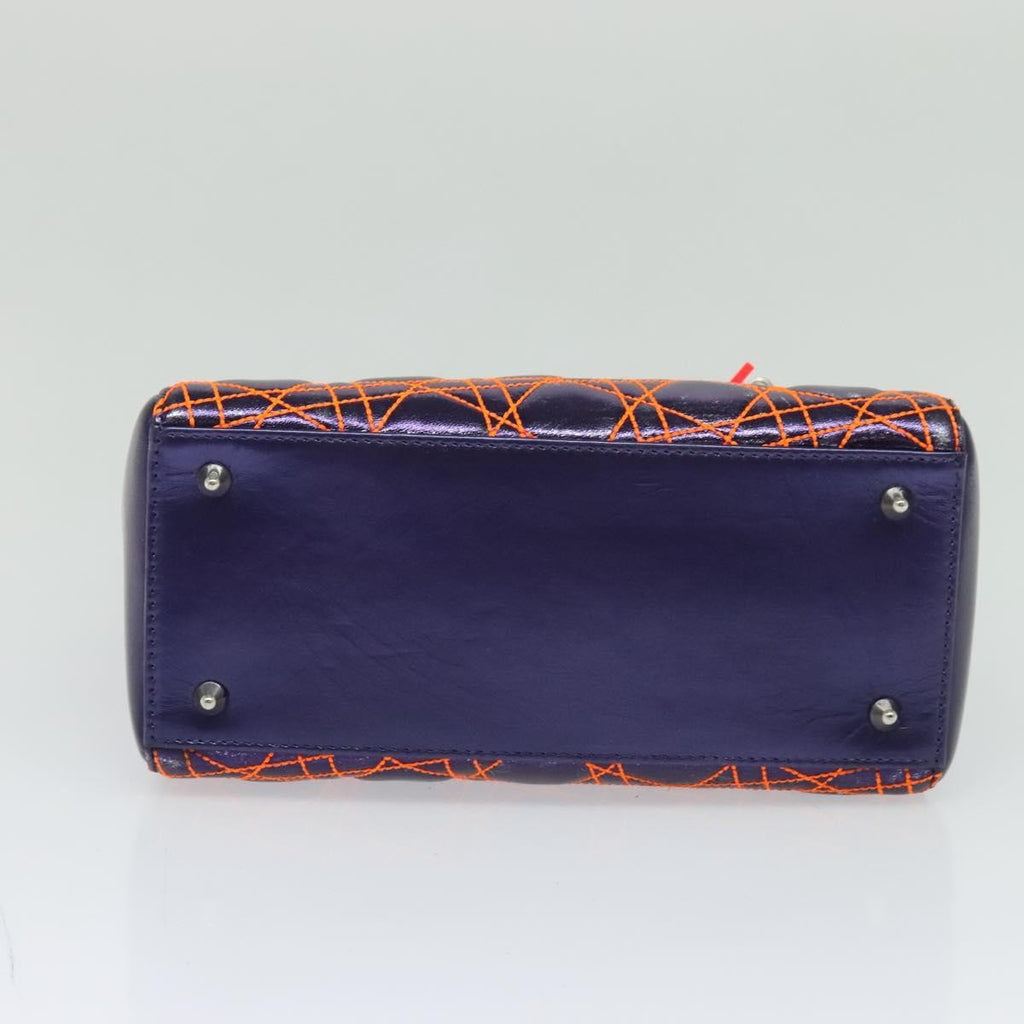 Christian Dior Lady Dior Bag Anselm Reyle Cannage Quilt Leather Purple Leather Handbag ( )