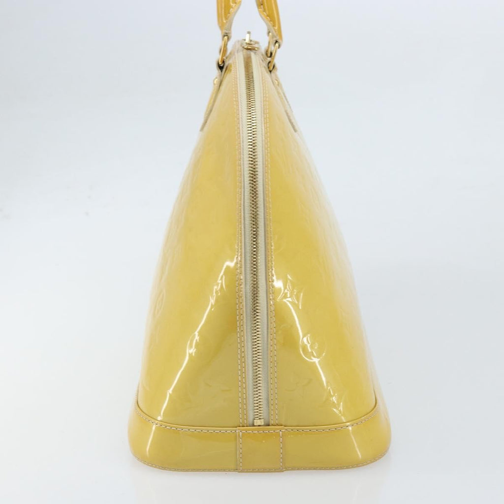 Louis Vuitton Alma Handbag Monogram Vernis Yellow Patent_Leather Handbag (Authentic  )