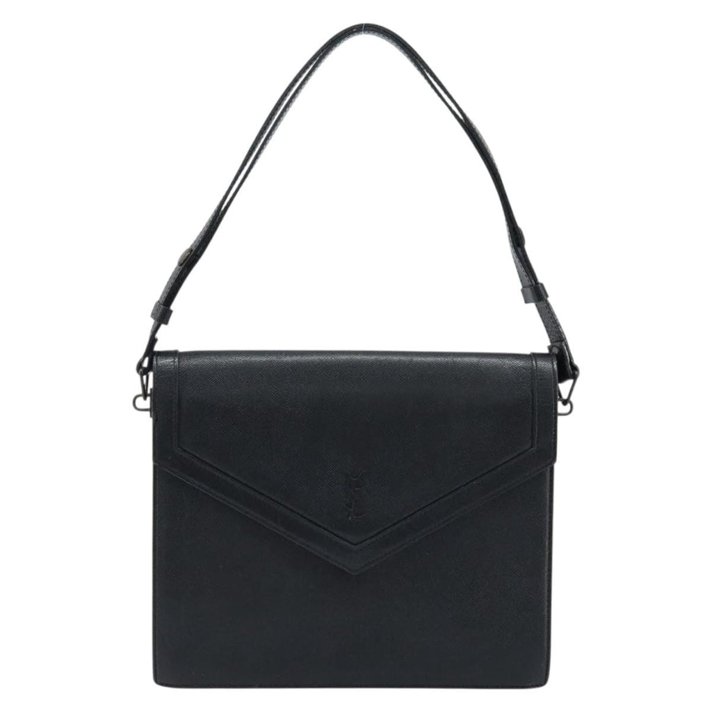 Saint Laurent Vintage Handbag Leather Black Leather Handbag (Authentic  )