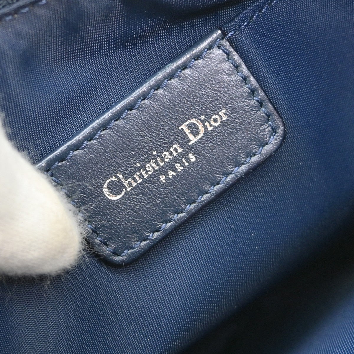 Christian Dior Vintage Trotter Handbag Canvas Blue Canvas Handbag ( )