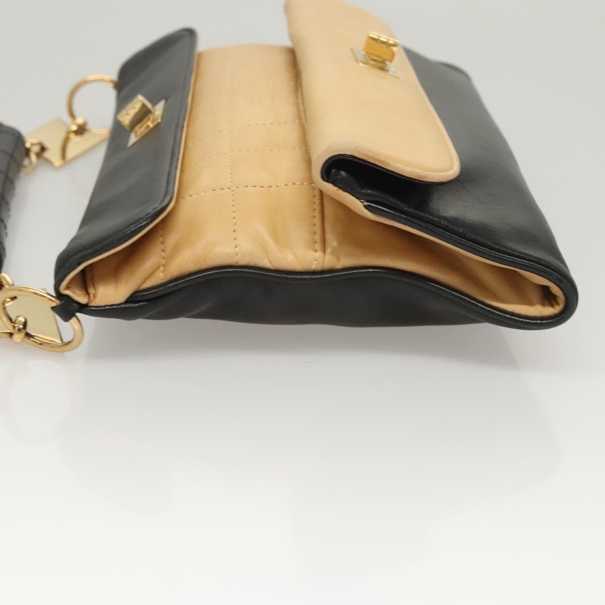 Chanel Chocolate Bar Cc Handbag Quilted Lambskin Beige Leather Handbag (Authentic  )