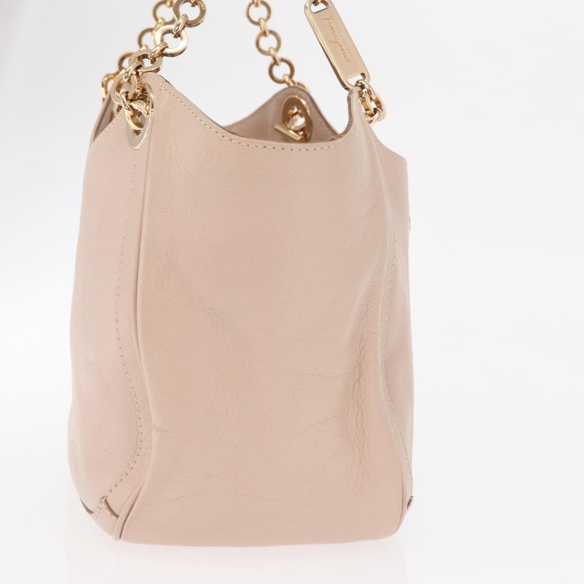 Salvatore Ferragamo Betulla Chain Tote Leather Pink Leather Handbag (Authentic  )