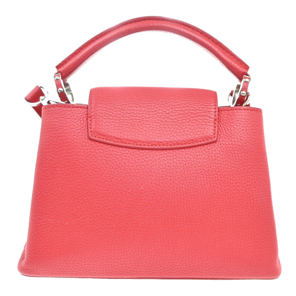 Louis Vuitton Capucines Bag Leather Red Leather Handbag (Authentic  )