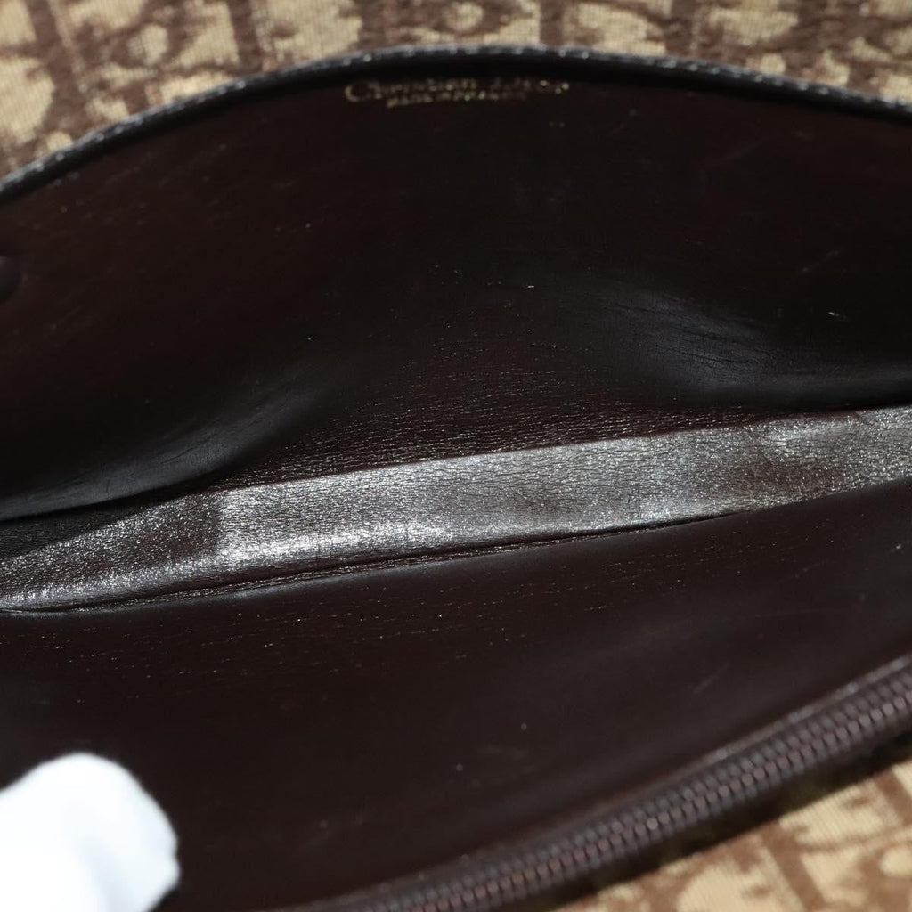 Christian Dior Vintage Trotter Handbag Canvas Brown Canvas Handbag (Authentic  )