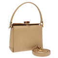 Gucci Vintage Convertible Bamboo Box Crossbody Bag Leather Beige Leather Handbag ( )
