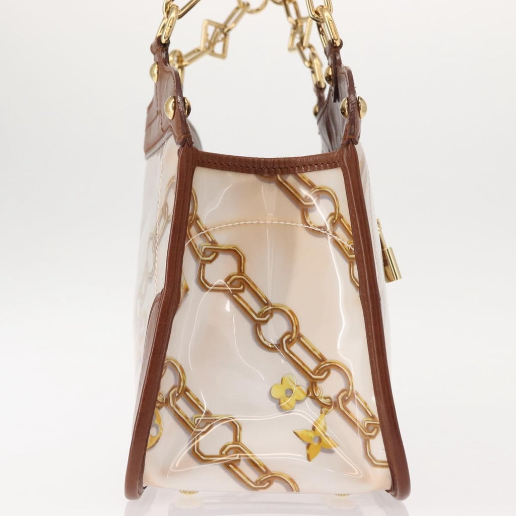 Louis Vuitton Charms Cabas Pvc Over Printed Silk Brown Canvas Handbag (Authentic  )