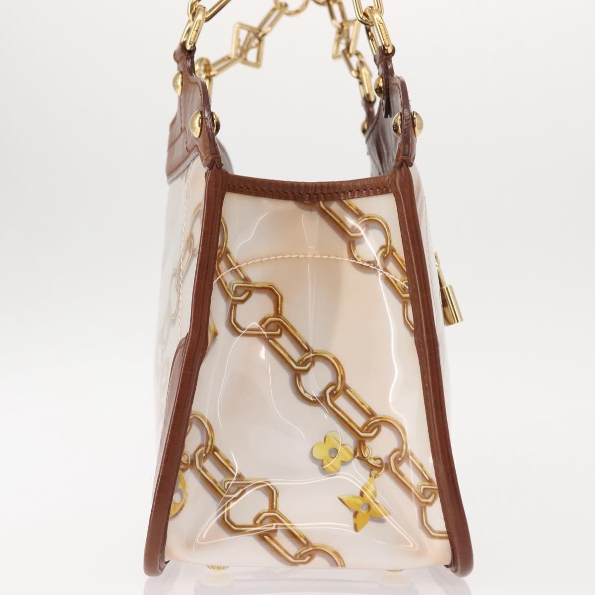 Louis Vuitton Charms Cabas Pvc Over Printed Silk Brown Canvas Handbag (Authentic  )