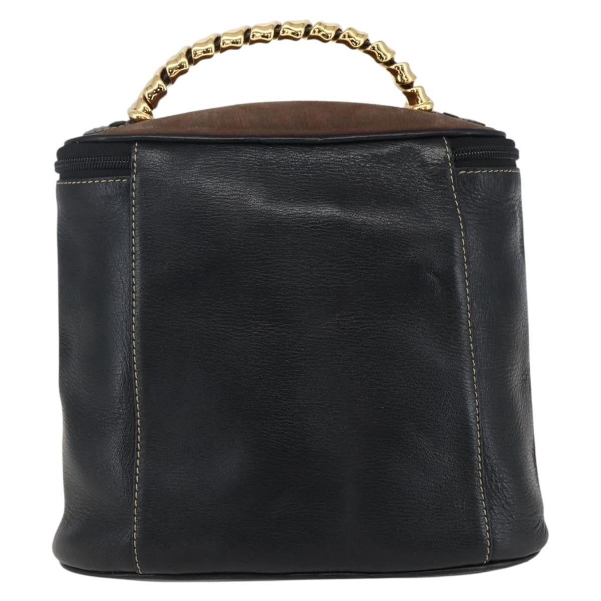 Loewe Vintage Velazquez Top Handle Bag Leather Black Leather Handbag (Authentic  )