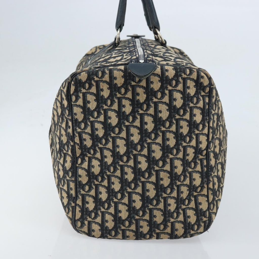 Christian Dior Vintage Trotter Boston Bag Diorissimo Canvas Navy Canvas Handbag ( )