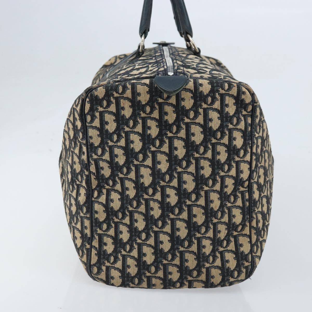 Christian Dior Vintage Trotter Boston Bag Diorissimo Canvas Navy Canvas Handbag ( )