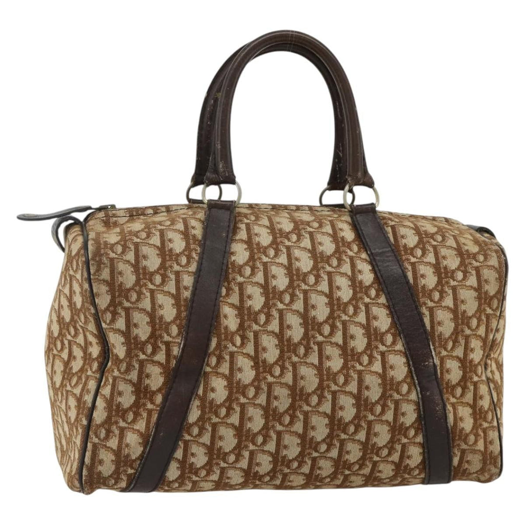 Christian Dior Vintage Trotter Handbag Canvas Brown Canvas Handbag ( )