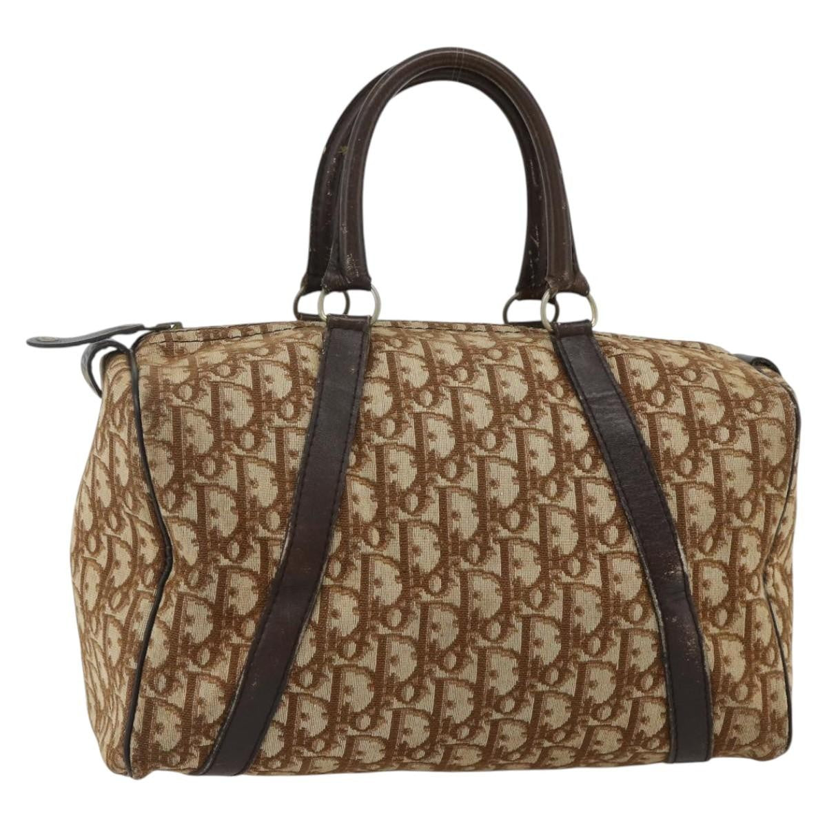 Christian Dior Vintage Trotter Handbag Canvas Brown Canvas Handbag ( )