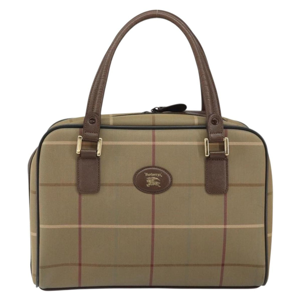Burberry Nova Check Handbag Nova Check Canvas Brown Canvas Handbag (Authentic  )
