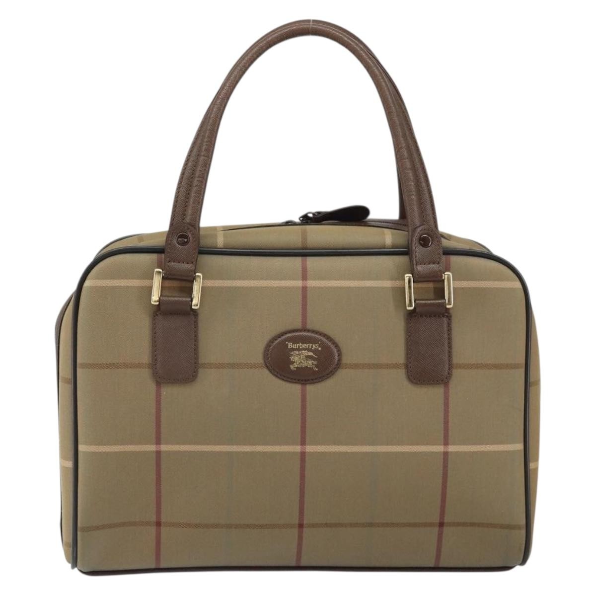 Burberry Nova Check Handbag Nova Check Canvas Brown Canvas Handbag (Authentic  )