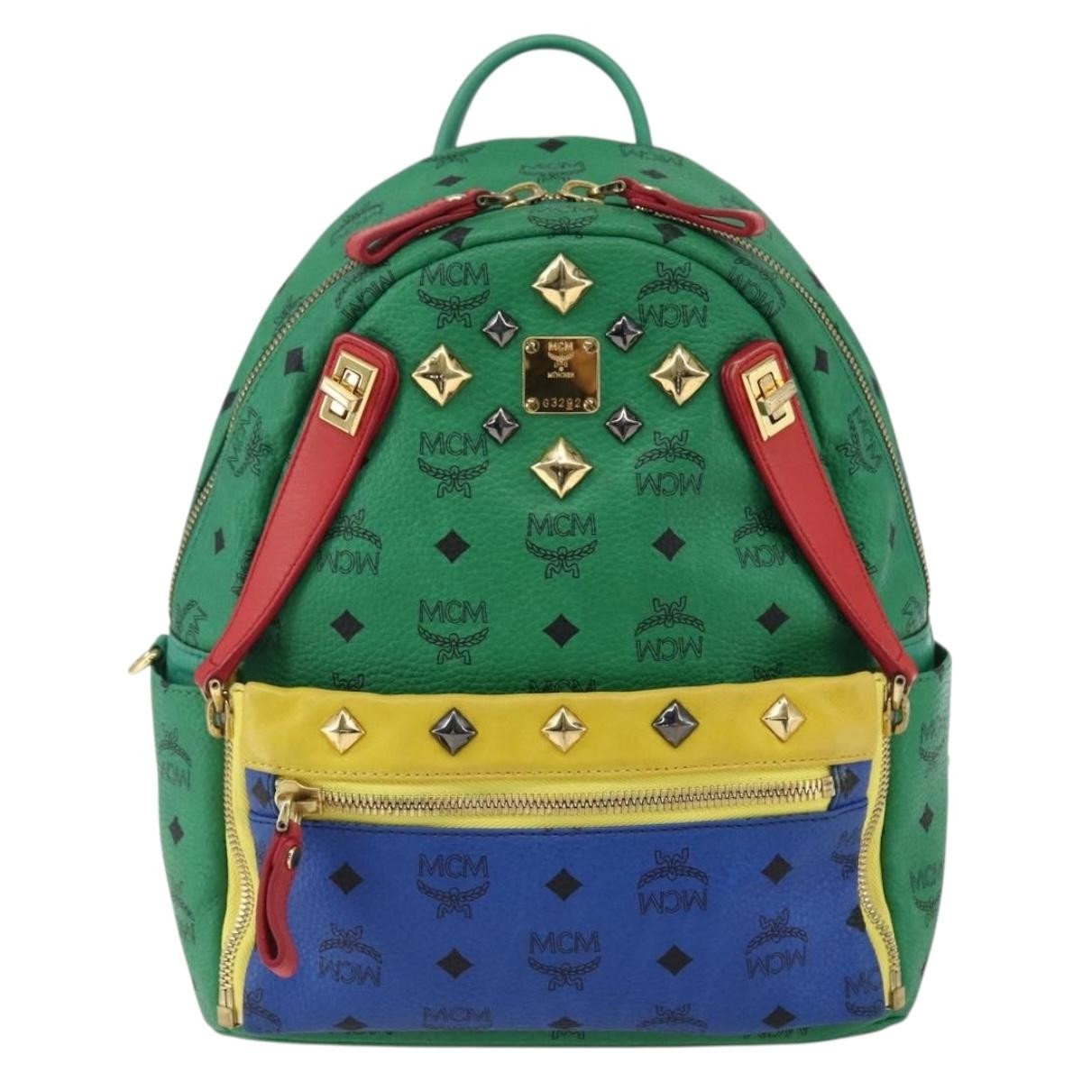 MCM Vintage Vicetos Backpack Pvc Leather Multicolour Pvc Backpack Bag (Authentic  )