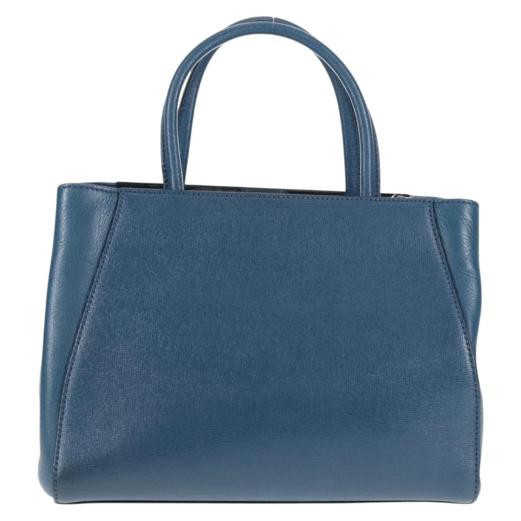 Fendi 2Jours Bag Leather Blue Leather Bag (Authentic  )