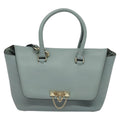 Valentino Garavani Demilune Flap Satchel Leather Blue Leather Bag (Authentic  )