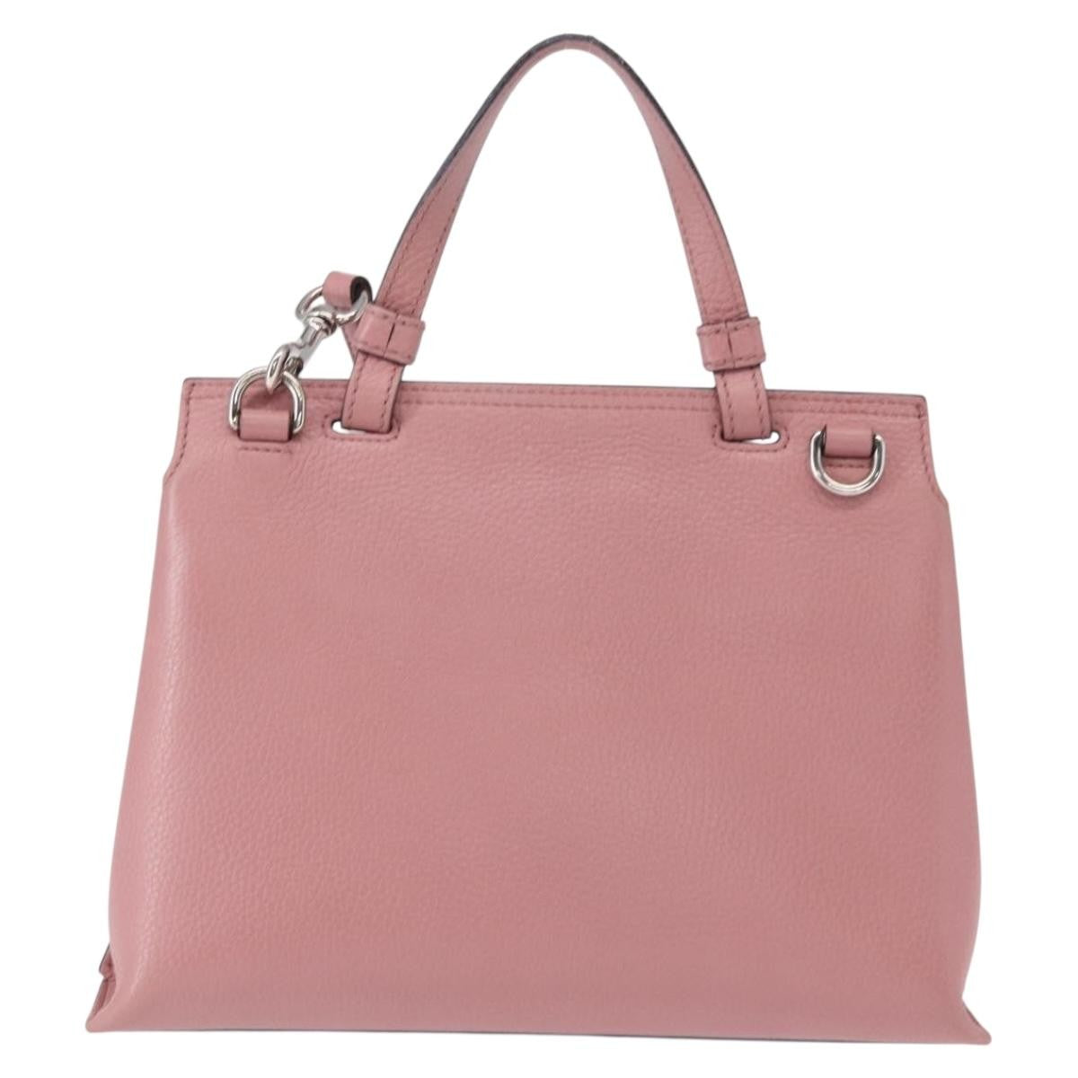 Gucci Bamboo Daily Top Handle Bag Leather Pink Leather Handbag (Authentic  )