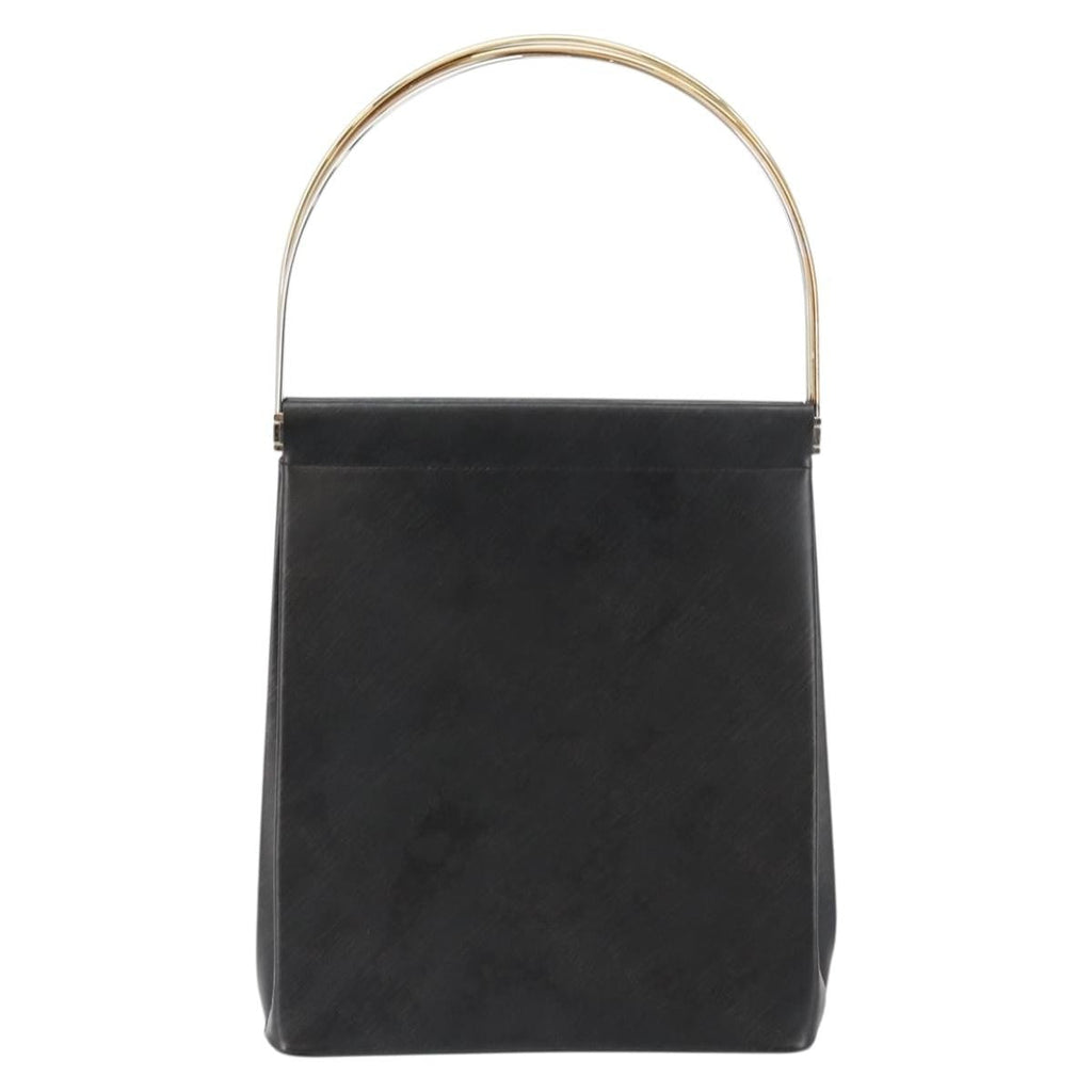 Cartier Trinity Hand Bag Leather Black Leather Bag (Authentic  )