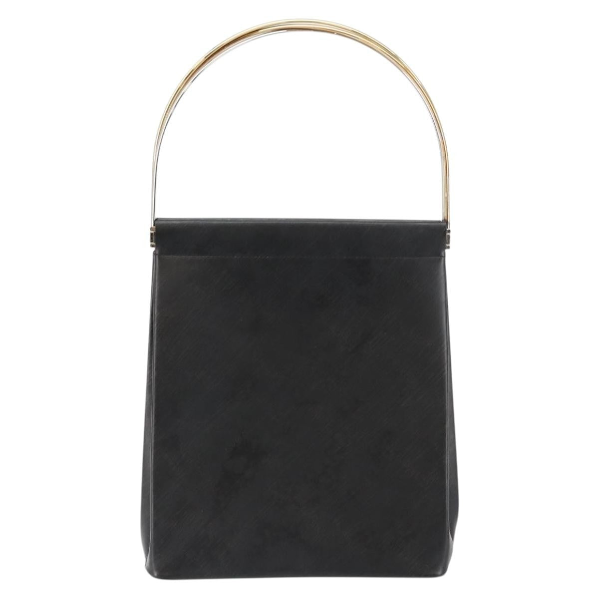 Cartier Trinity Hand Bag Leather Black Leather Bag (Authentic  )
