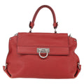 Salvatore Ferragamo Sofia Satchel Grainy Leather Red Leather Handbag (Authentic  )