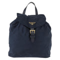 Prada Buckle Backpack Quilted Tessuto Navy Nylon Backpack Bag (Authentic  )